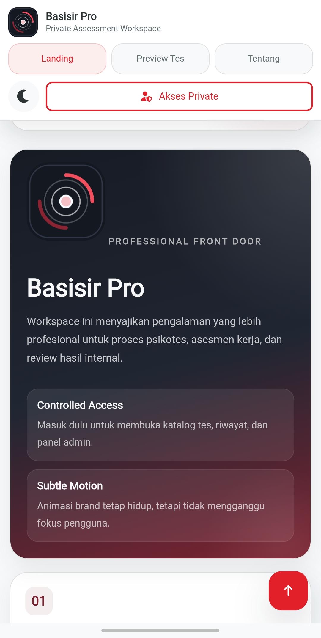 Basisir Pro Private Assessment Workspace