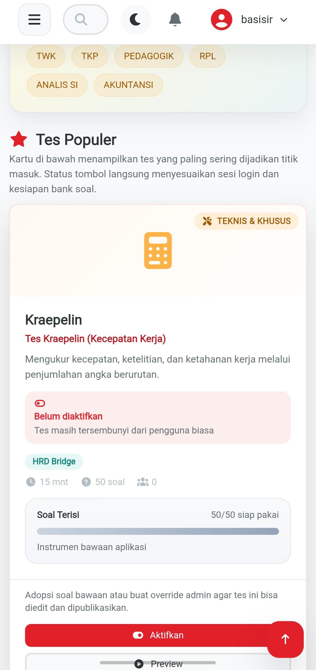 Basisir Pro Private Assessment Workspace - Gambar 3